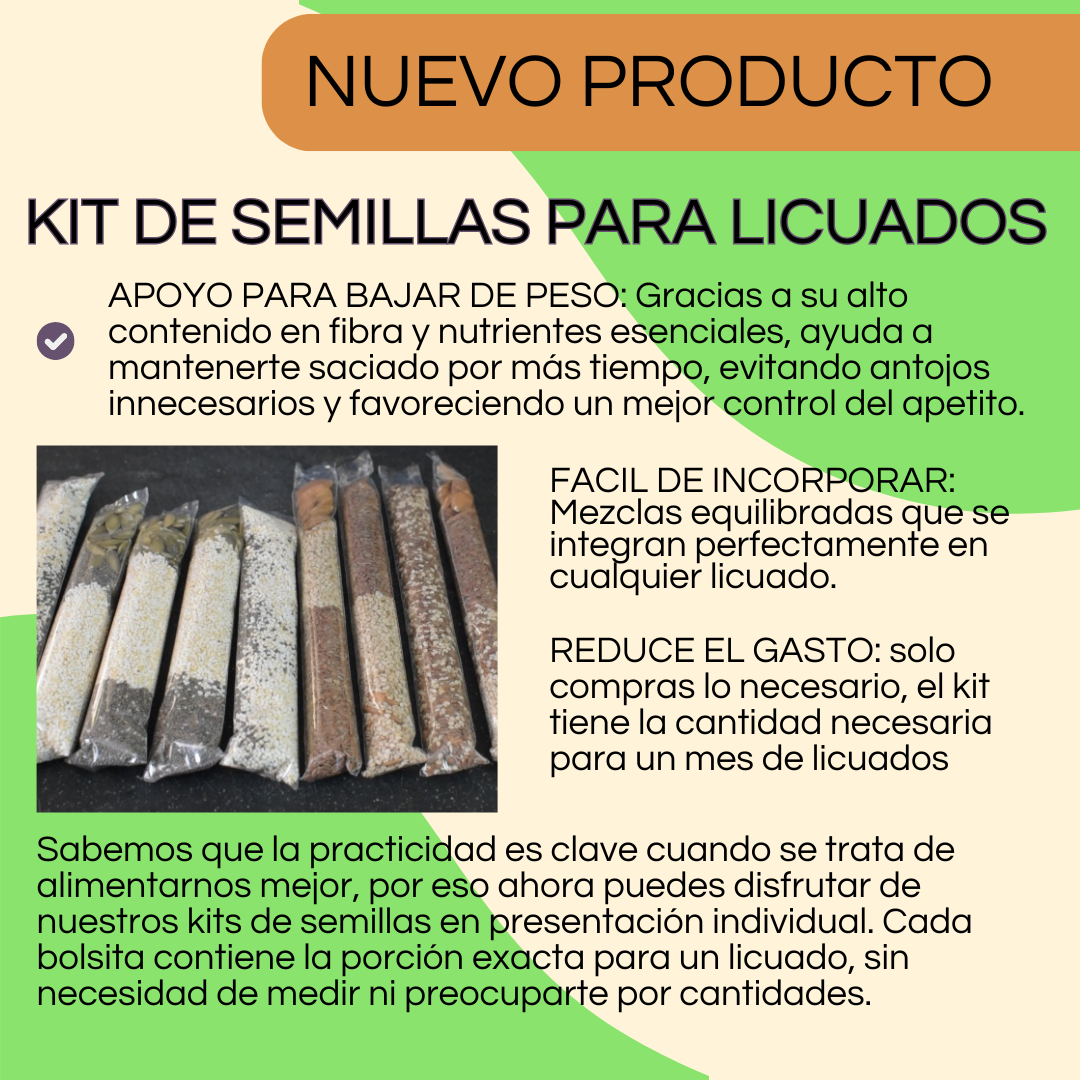 Baja de peso con el Kits de Semillas 4 meses + 1 mes extra, GRATIS envio y recetario digital