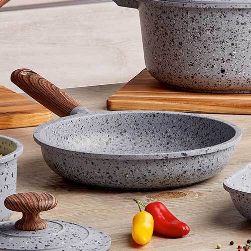Sarten de aluminio 20 Cms Volcano rock terracota + envio a todo mexico