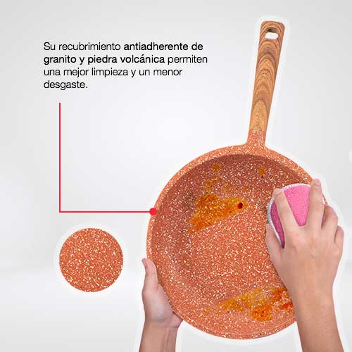 Sarten de 24 cm Volcano Rock, gratis envio a todo mexico