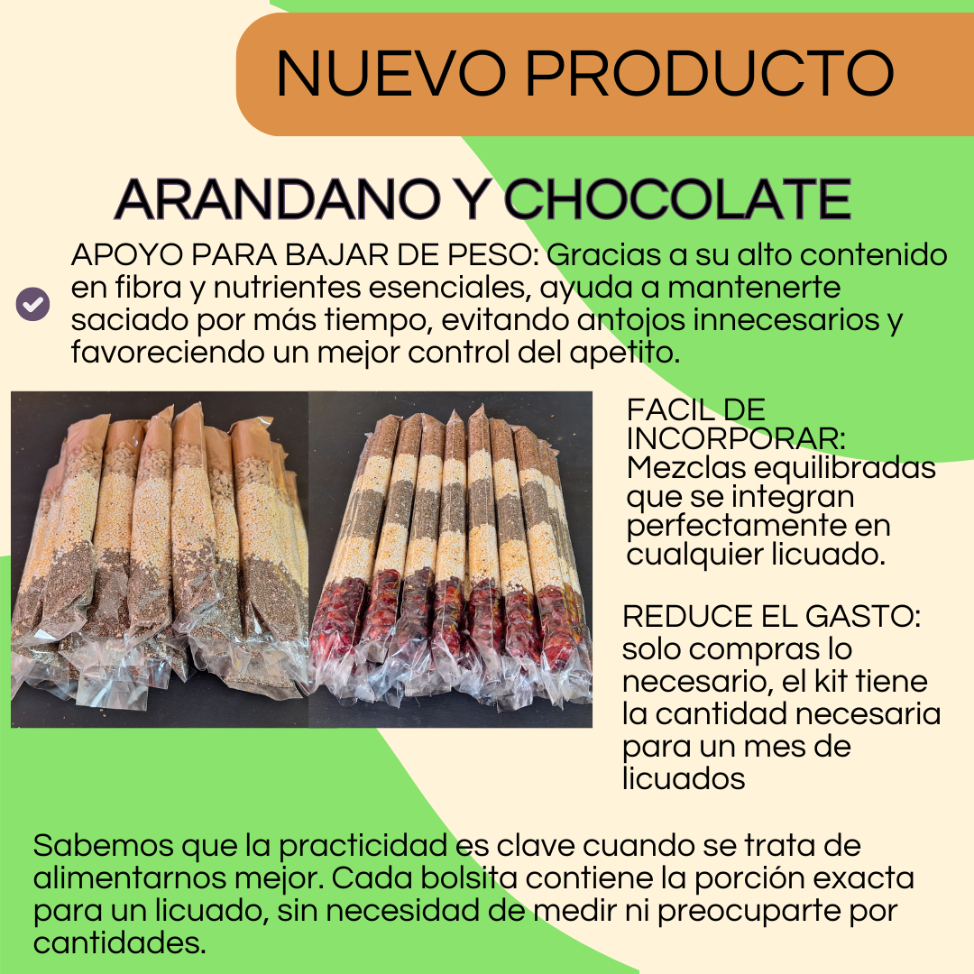 Baja de peso con el Kits de Semillas 5 meses, ARANDANO Y CHOCOLATE, Gratis recetario digital (Copia)