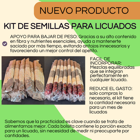 🥤Baja de peso con el Kit de Semillas Saludables – Listos para tu Licuado Diario