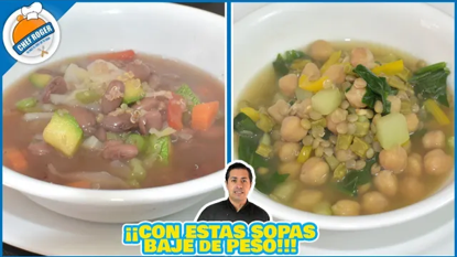 Dos Sopas Sin Jitomate con Muchas Verduras