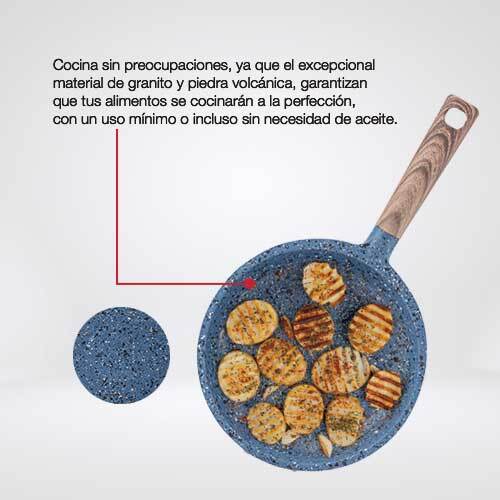 Sarten de aluminio 20 Cms Volcano rock azul. ENVIO GRATIS en mexico